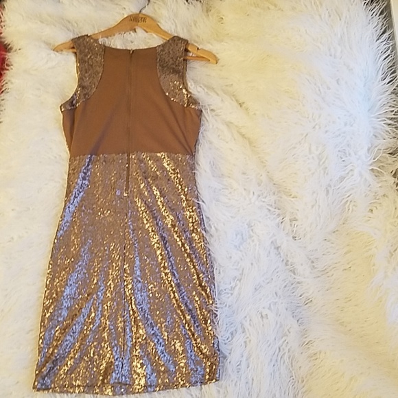 Gold sequin M M couture dress - Picture 3 of 6